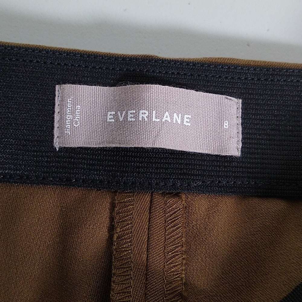 Everlane Side Zip Stretch Cotton Pants olive green 8 - Picture 8 of 9